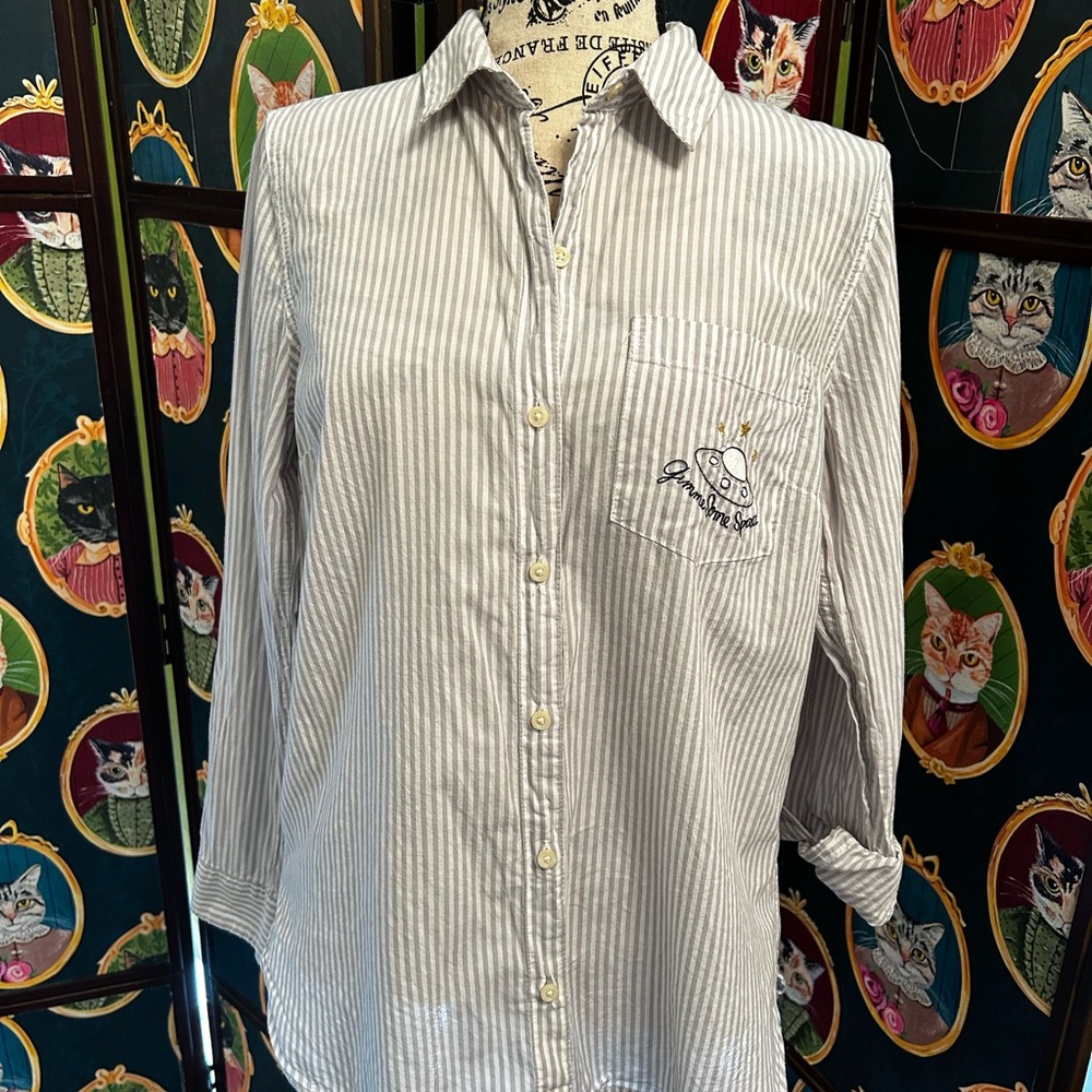 Old Navy “Gimme Some Space” Striped Button-Up Shirt